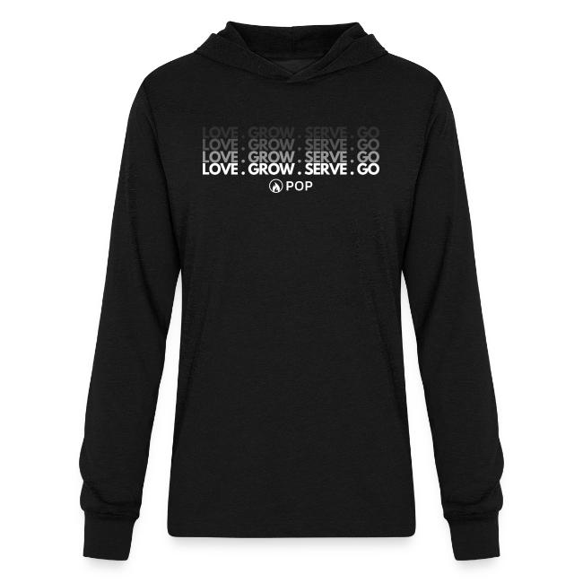 LOVE GROW SERVE GO Black Shirts