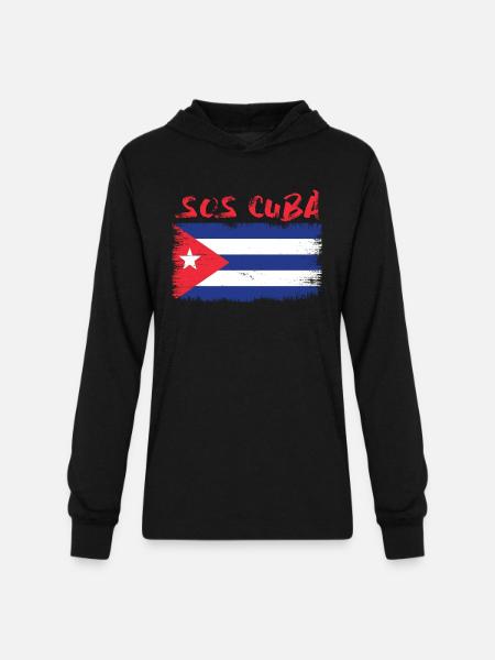 Sos Cuba Soscuba - Unisex Long Sleeve Hoodie Shirt - black