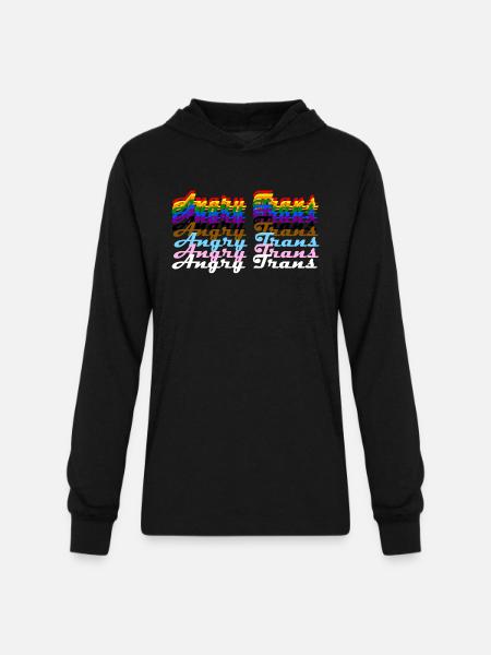 Angry Trans - Unisex Long Sleeve Hoodie Shirt - black