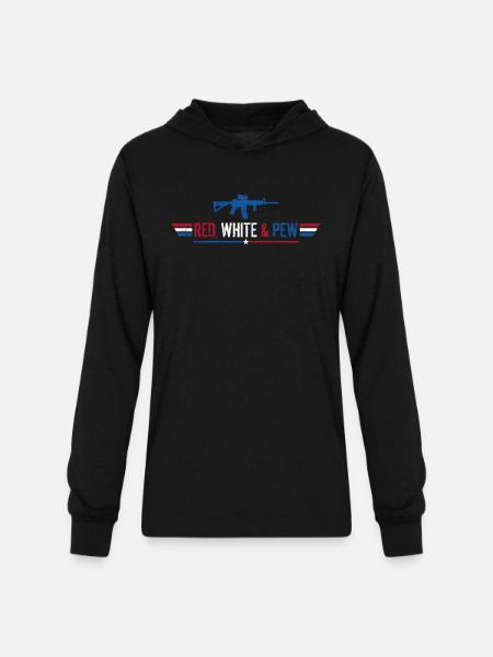 Red White And Pew - Unisex Long Sleeve Hoodie Shirt - black