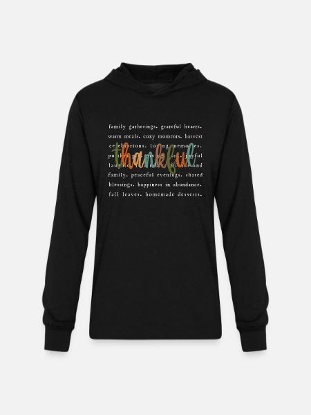 Thankful - Unisex Long Sleeve Hoodie Shirt - black