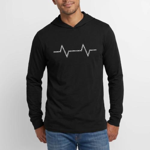 Bike Chain Heartbeat - Unisex Long Sleeve Hoodie Shirt