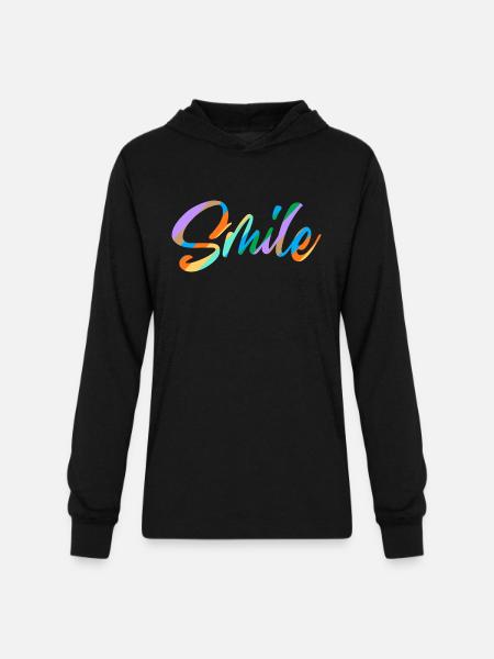 Colorful Happy Smile Design - Unisex Long Sleeve Hoodie Shirt - black