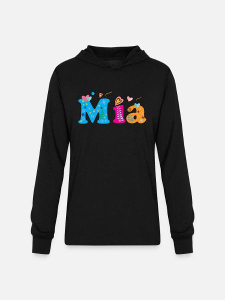Mia - Unisex Long Sleeve Hoodie Shirt - black