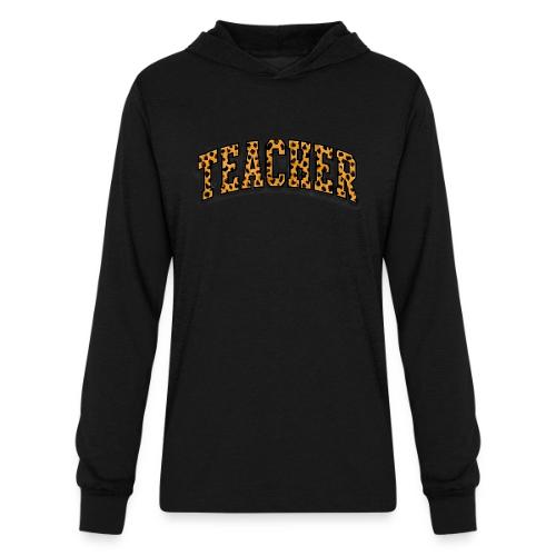 Leopard Print Teacher Typography - Unisex Long Sleeve Hoodie Shirt