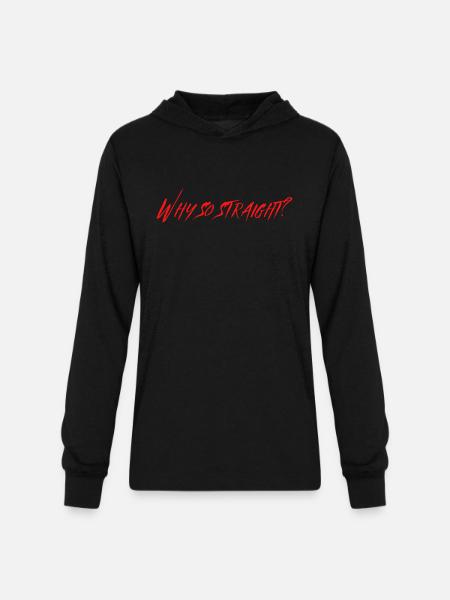 Why So Straight - Unisex Long Sleeve Hoodie Shirt - black