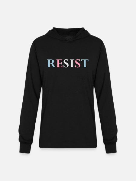 RESIST - Trans Trans - Unisex Long Sleeve Hoodie Shirt - black