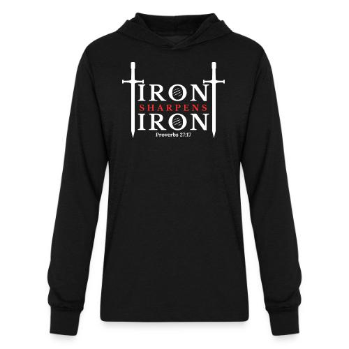 Iron Sharpens Iron - Proverbs 27:17 (White & Red) - Unisex Long Sleeve Hoodie Shirt