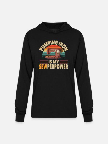 Quilting Sewperpower Funny Sewing - Unisex Long Sleeve Hoodie Shirt - black