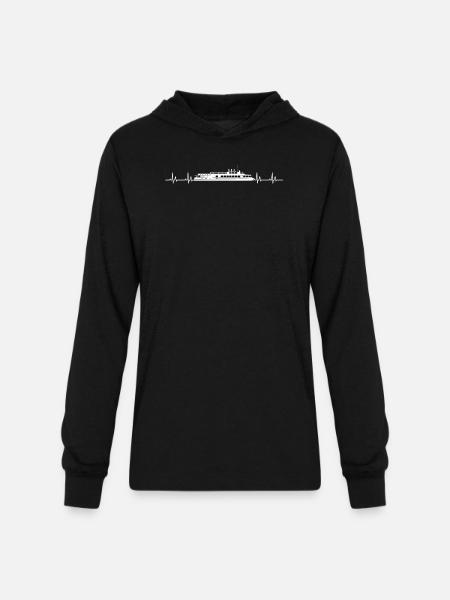 Great Ferry Heartbeat - Unisex Long Sleeve Hoodie Shirt - black