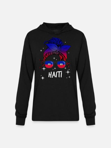 Haiti - Unisex Long Sleeve Hoodie Shirt - black