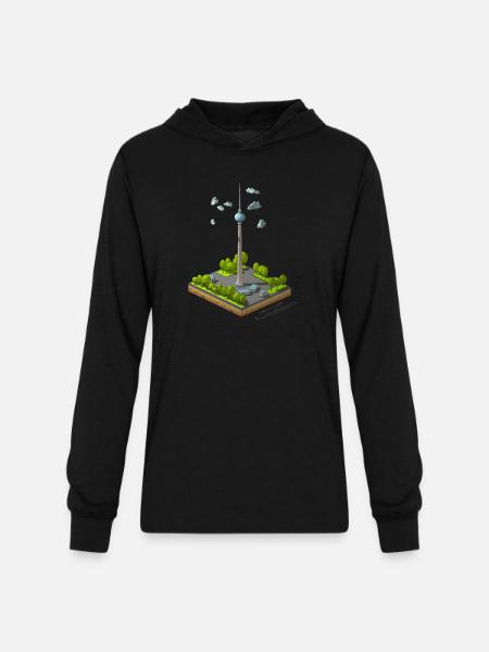 Berliner Ferneshturm - Unisex Long Sleeve Hoodie Shirt - black
