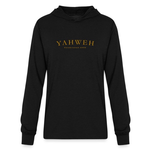 Yahweh Established 0000 in Gold - Unisex Long Sleeve Hoodie Shirt