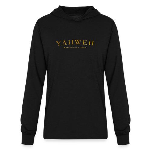 Yahweh Established 0000 in Gold - Unisex Long Sleeve Hoodie Shirt