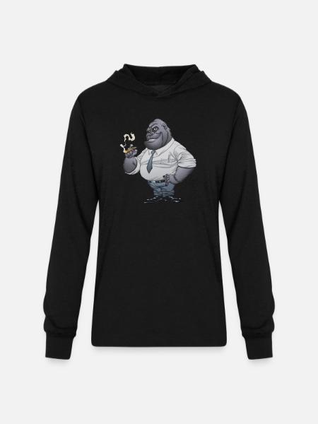 Cigar Smoking Gorilla - Unisex Long Sleeve Hoodie Shirt - black