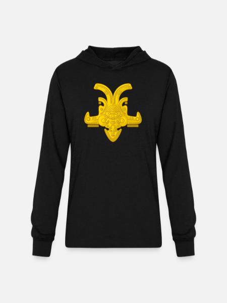 Colombian Ancient Golden Art - Unisex Long Sleeve Hoodie Shirt - black