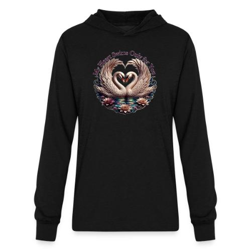 My Heart Swims Only for You Swan Heart T-Shirt - Unisex Long Sleeve Hoodie Shirt