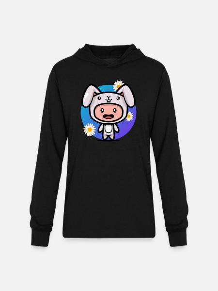 Kid In Rabbit Suit - Unisex Long Sleeve Hoodie Shirt - black