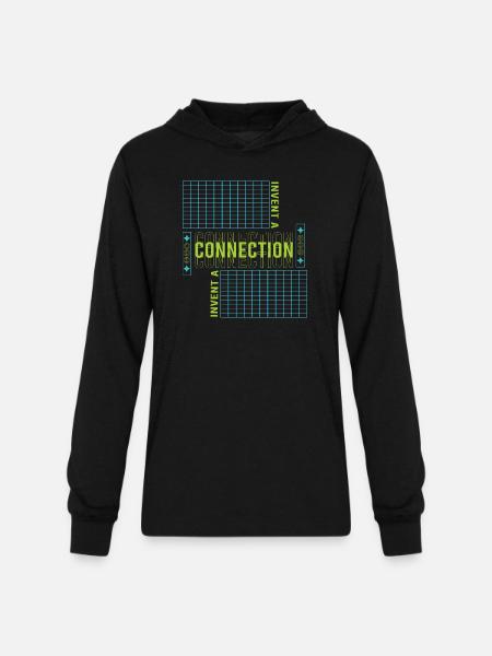 Invent a Connection - Unisex Long Sleeve Hoodie Shirt - black