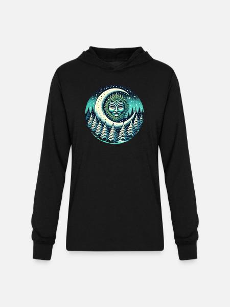 Winter Greenman - Unisex Long Sleeve Hoodie Shirt - black