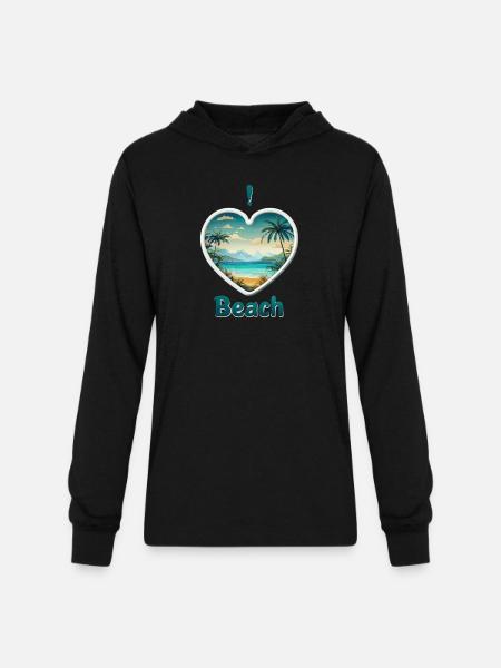 Tropical Serenity - Unisex Long Sleeve Hoodie Shirt - black