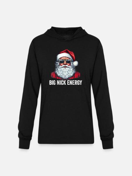 Big Nick Energy Santa - Unisex Long Sleeve Hoodie Shirt - black