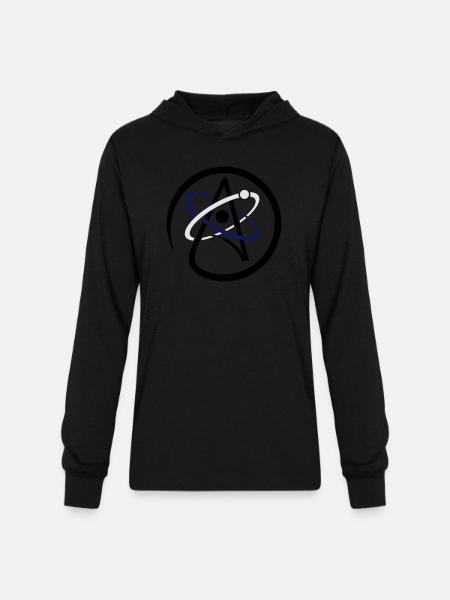 Atheist Logo - Unisex Long Sleeve Hoodie Shirt - black