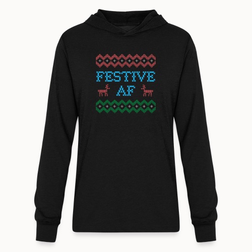 Festive AF Ugly Christmas Sweater - Unisex Long Sleeve Hoodie Shirt