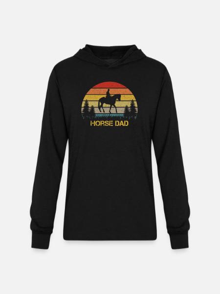 Horse Dad - Unisex Long Sleeve Hoodie Shirt - black