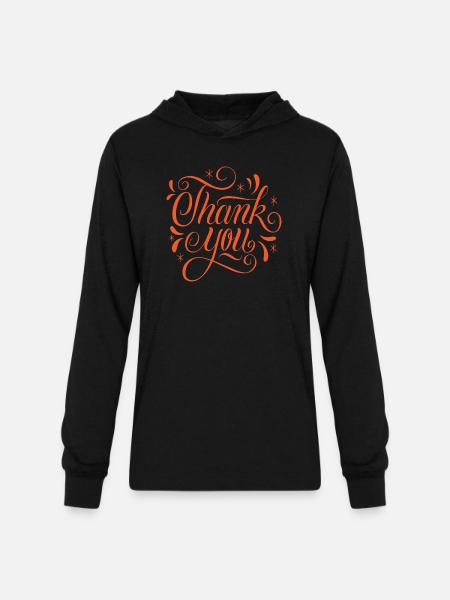 Thank you - Unisex Long Sleeve Hoodie Shirt - black