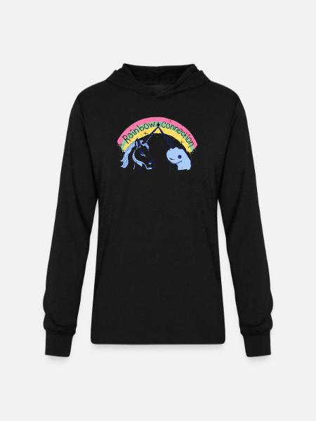 Rainbow Connection - Unisex Long Sleeve Hoodie Shirt - black