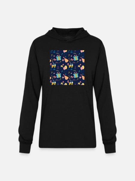 Seamless pattern of party elements - Unisex Long Sleeve Hoodie Shirt - black