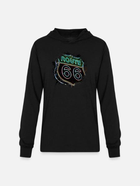 Route 66 - Unisex Long Sleeve Hoodie Shirt - black