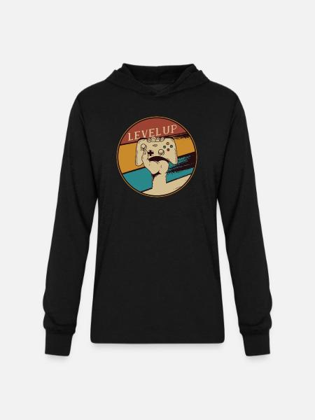 Level Up - Unisex Long Sleeve Hoodie Shirt - black