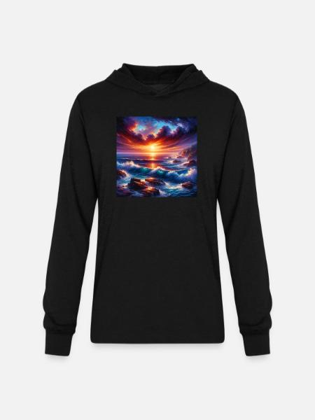 Sunset Serenity - Unisex Long Sleeve Hoodie Shirt - black