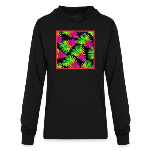 Elegant Leaf Pattern Neon Vibes - Unisex Long Sleeve Hoodie Shirt