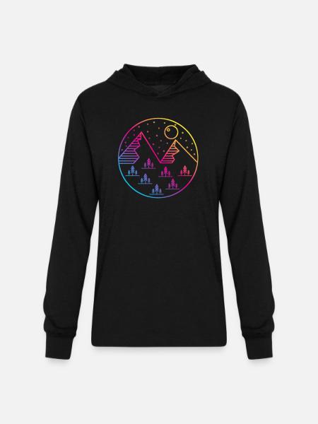 PNW Under the Stars - Unisex Long Sleeve Hoodie Shirt - black
