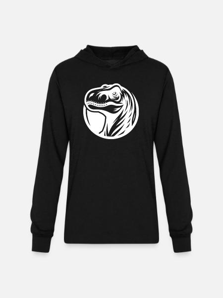 Grinning Raptor Logo Style - Unisex Long Sleeve Hoodie Shirt - black