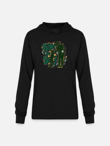 golf and papa - Unisex Long Sleeve Hoodie Shirt - black