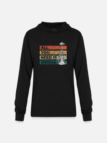 Water pipe smoking - Unisex Long Sleeve Hoodie Shirt - black
