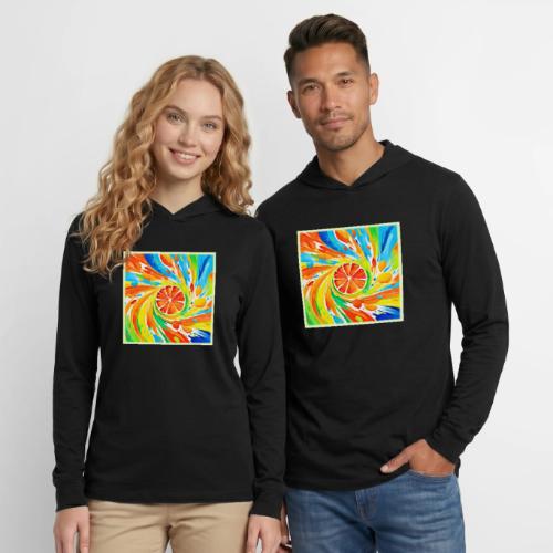 Citrus swirling Splash Design - Unisex Long Sleeve Hoodie Shirt