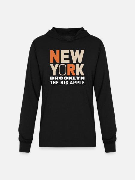 New York Brooklyn - The Big Apple Classic Design - Unisex Long Sleeve Hoodie Shirt - black