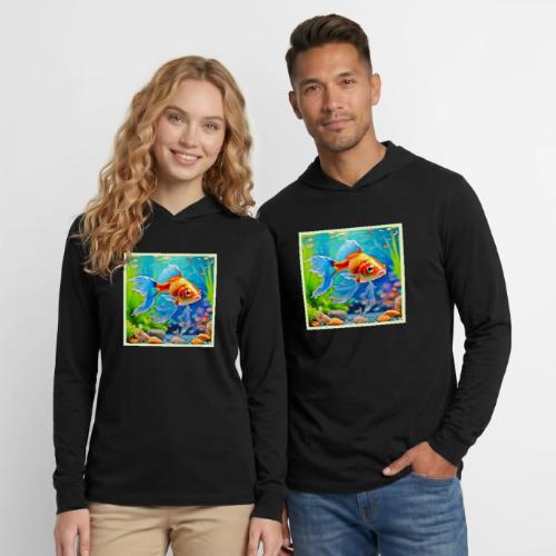Colorful Tank Goldfish Design - Unisex Long Sleeve Hoodie Shirt
