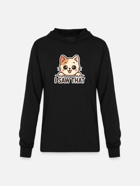 i saw that cat - Unisex Long Sleeve Hoodie Shirt - black
