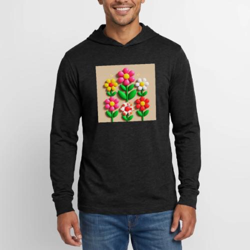 3D Flowers and Butterflies in Amber, Floral Design - Unisex Long Sleeve Hoodie Shirt