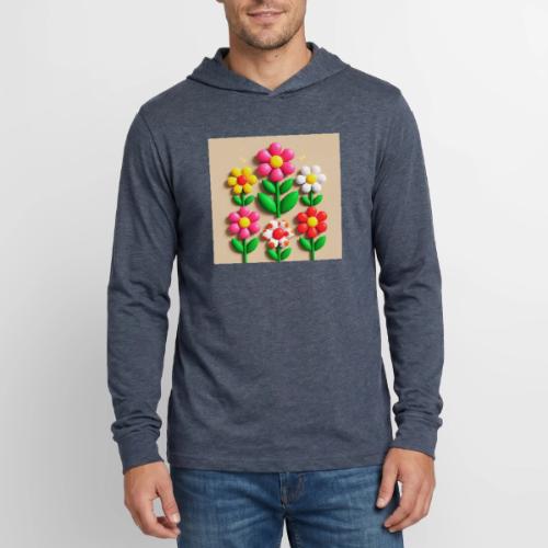 3D Flowers and Butterflies in Amber, Floral Design - Unisex Long Sleeve Hoodie Shirt