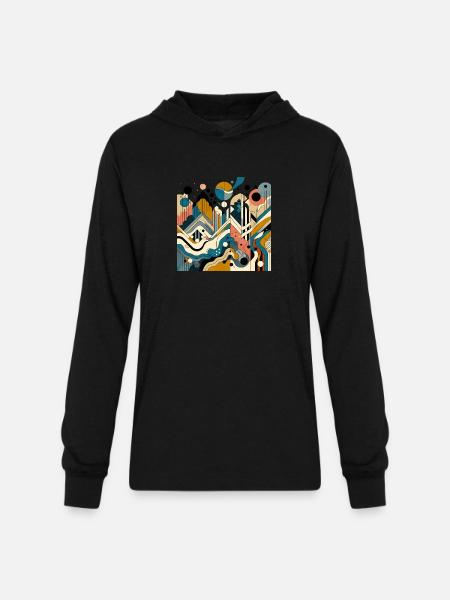 Dynamic Abstract Mountains T-Shirt - Unisex Long Sleeve Hoodie Shirt - black