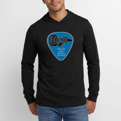 THE D® WHHEL GUITAR BLACK BLUE AND SILVER - Unisex Long Sleeve Hoodie Shirt