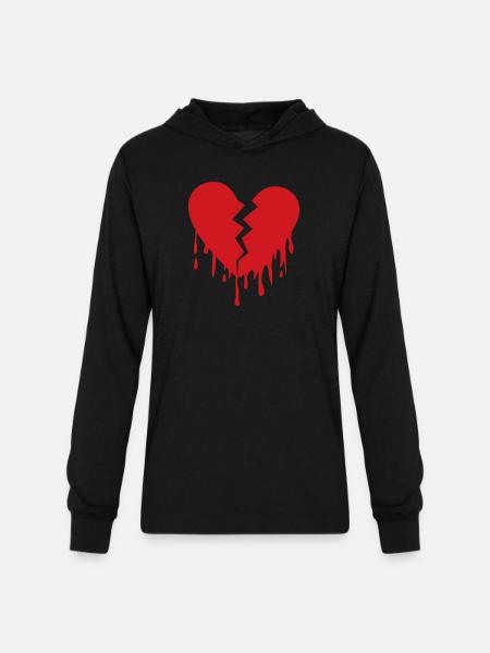 Broken heart - Unisex Long Sleeve Hoodie Shirt - black