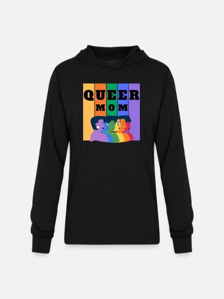 Queer Mom - Unisex Long Sleeve Hoodie Shirt - black